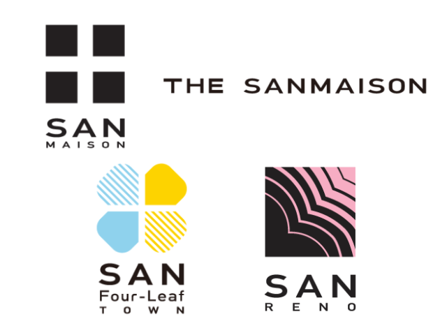 サンヨーホームズの4つのブランド（サンメゾン、サンフォーリーフタウン、ザ・サンメゾンサンレノ）